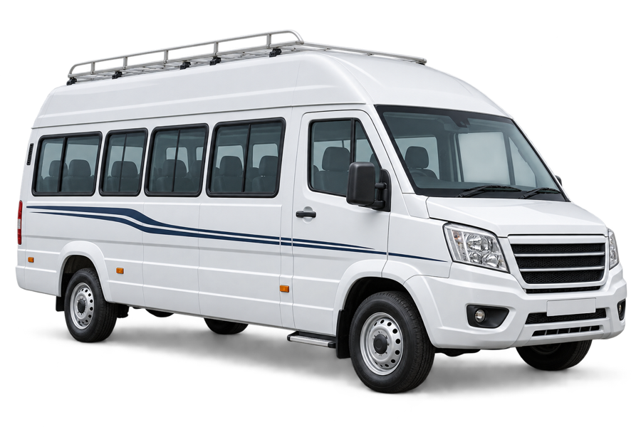 16 Seater Luxury Tempo Traveller exterior reference