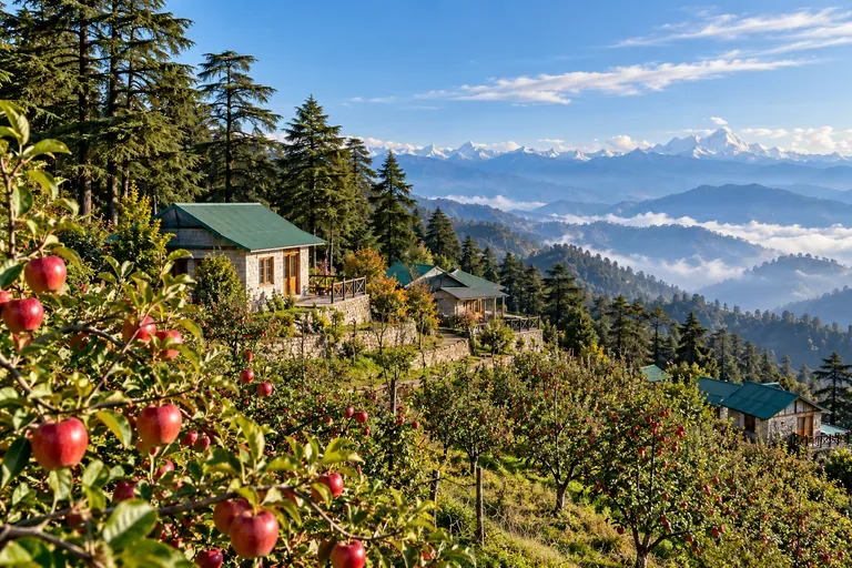 Delhi to Kanatal destination illustration