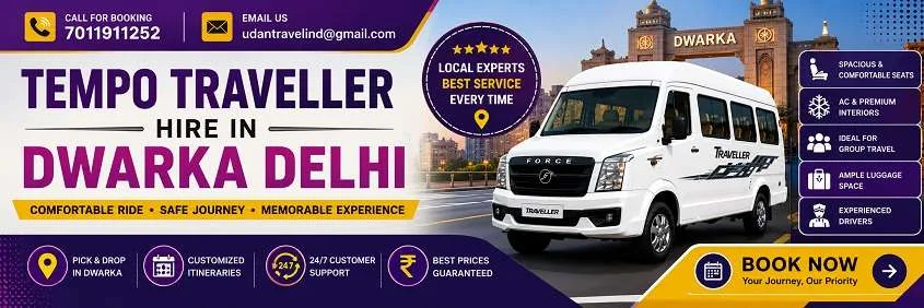 Tempo Traveller Hire in Dwarka: Local, Outstation and Guest Transfers