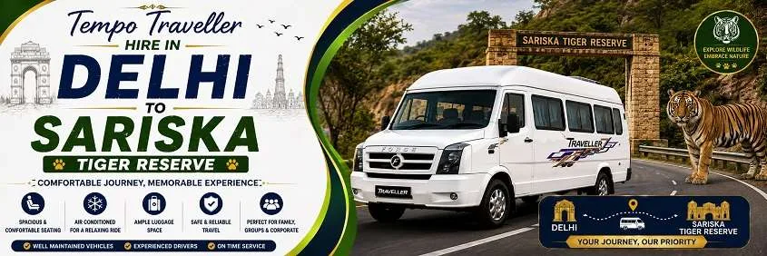 Tempo Traveller Hire In Delhi To Sariska Tiger Reserve