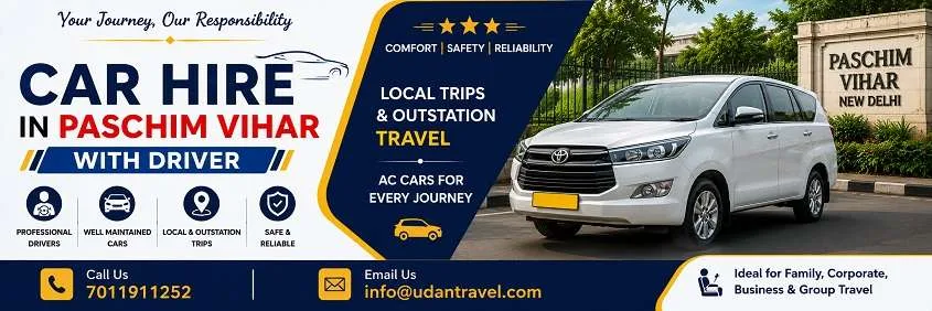 Car Hire in Paschim Vihar with Driver: Local, Outstation and Guest Transfers