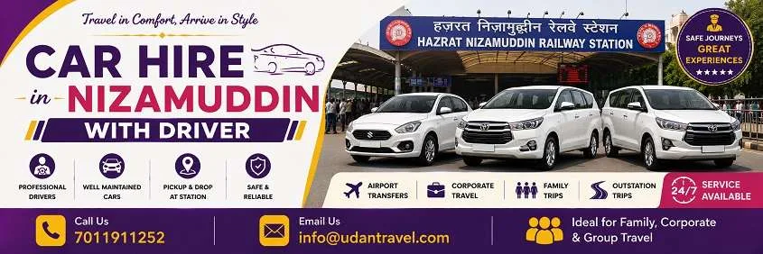 Car Hire in Nizamuddin Station with Driver: Local, Outstation and Guest Transfers