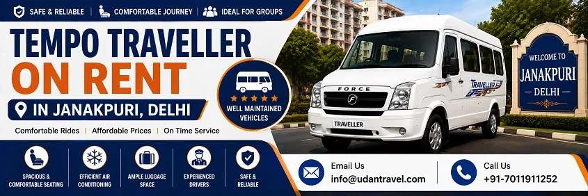 Tempo Traveller Hire in Janakpuri: Local, Outstation and Guest Transfers