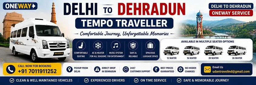 Delhi to Dehradun One-Way Tempo Traveller