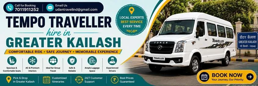 Tempo Traveller Hire in Greater Kailash: Local, Outstation and Guest Transfers