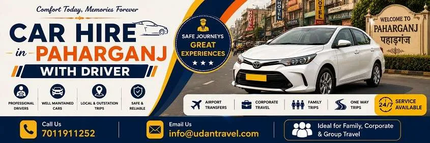 Car Hire in Paharganj with Driver: Local, Outstation and Guest Transfers