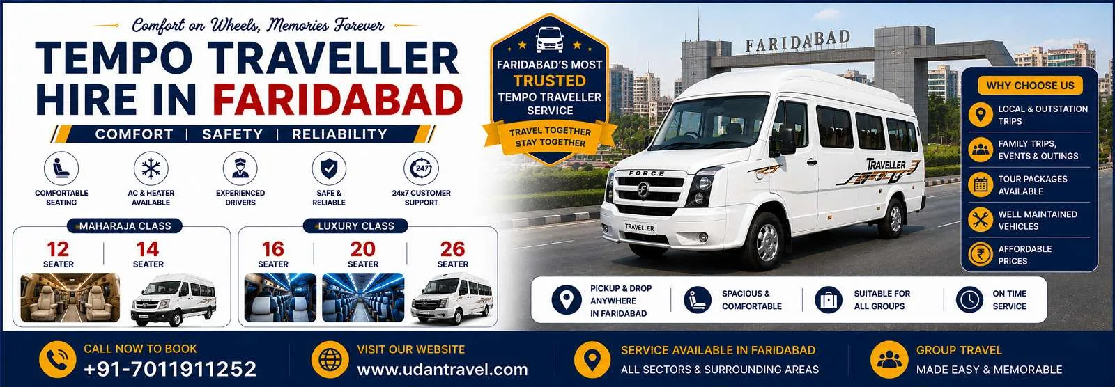 Tempo Traveller Hire In Faridabad