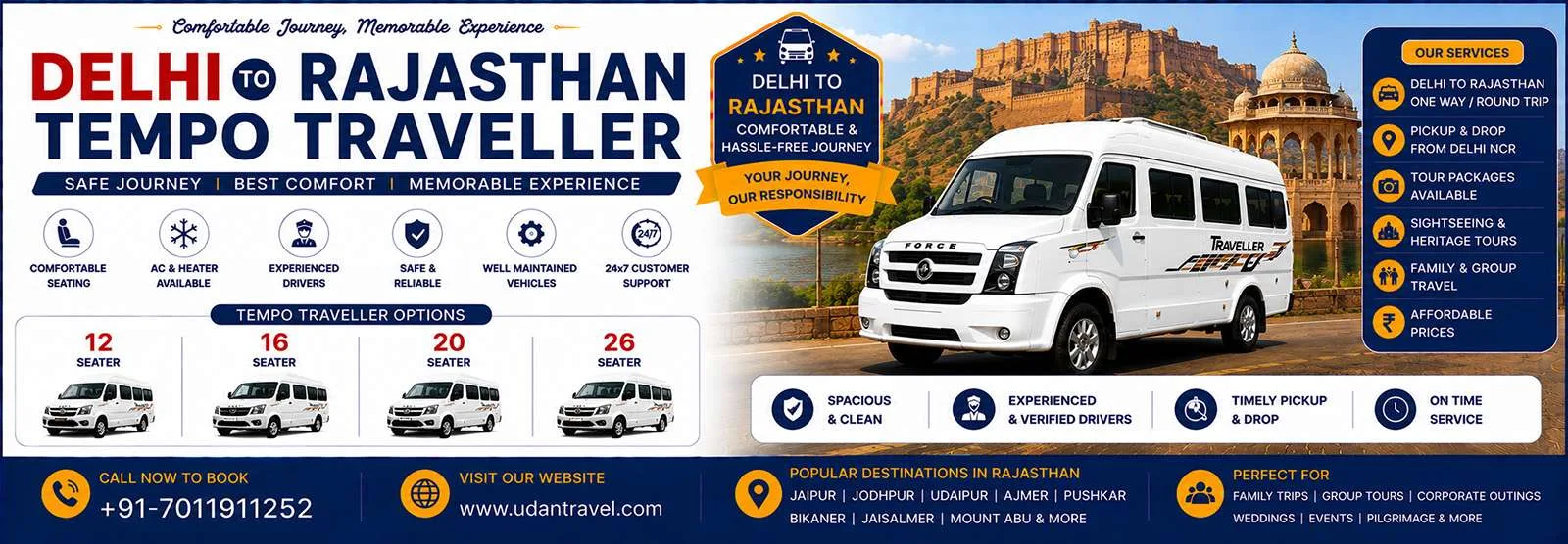 Tempo Traveller Hire From Delhi To Rajasthan