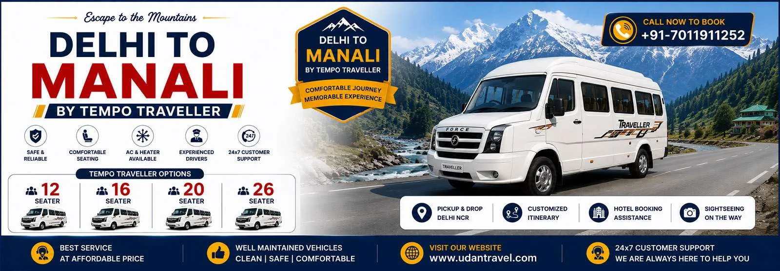 Tempo Traveller Hire From Delhi To Manali 