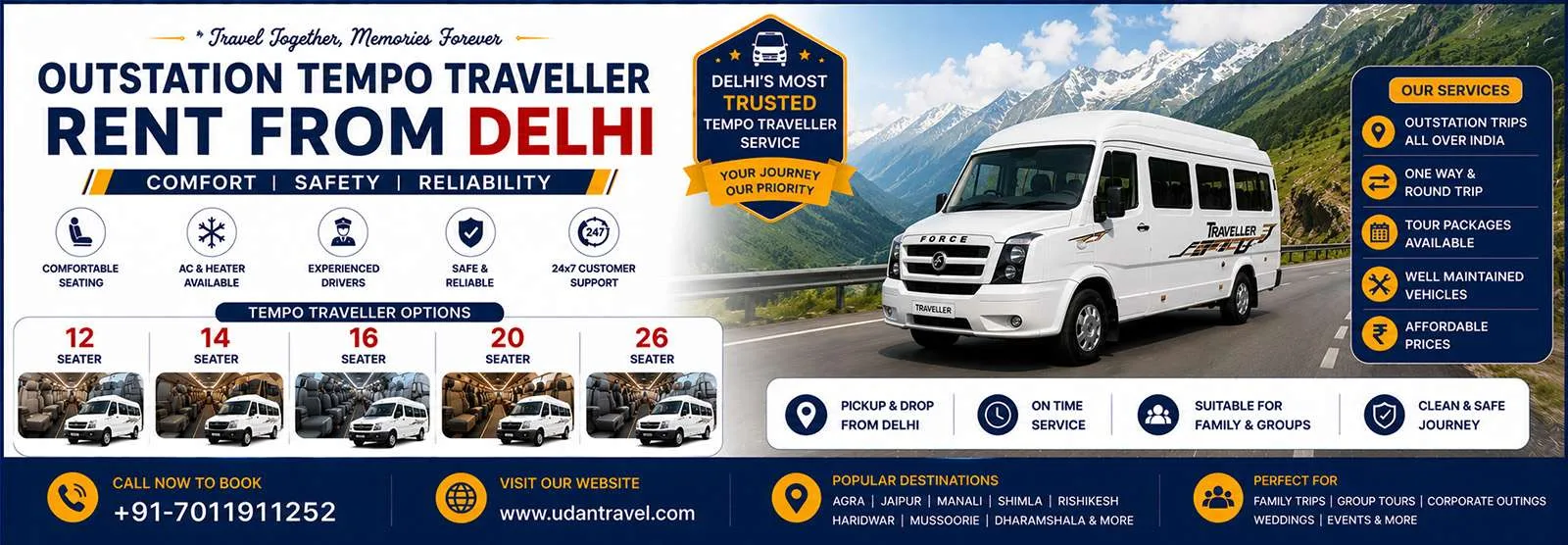Outstation Tempo Traveller From Delhi