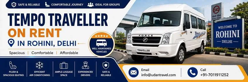 Tempo Traveller Hire in Rohini: Local, Outstation and Guest Transfers