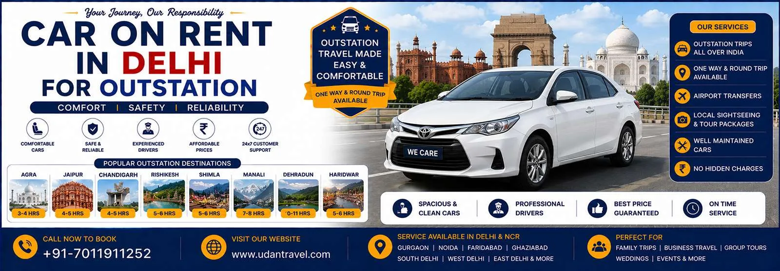 Car On Rent In Delhi For Outstation