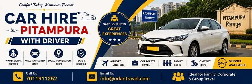 Car Hire in Pitampura with Driver: Local, Outstation and Guest Transfers