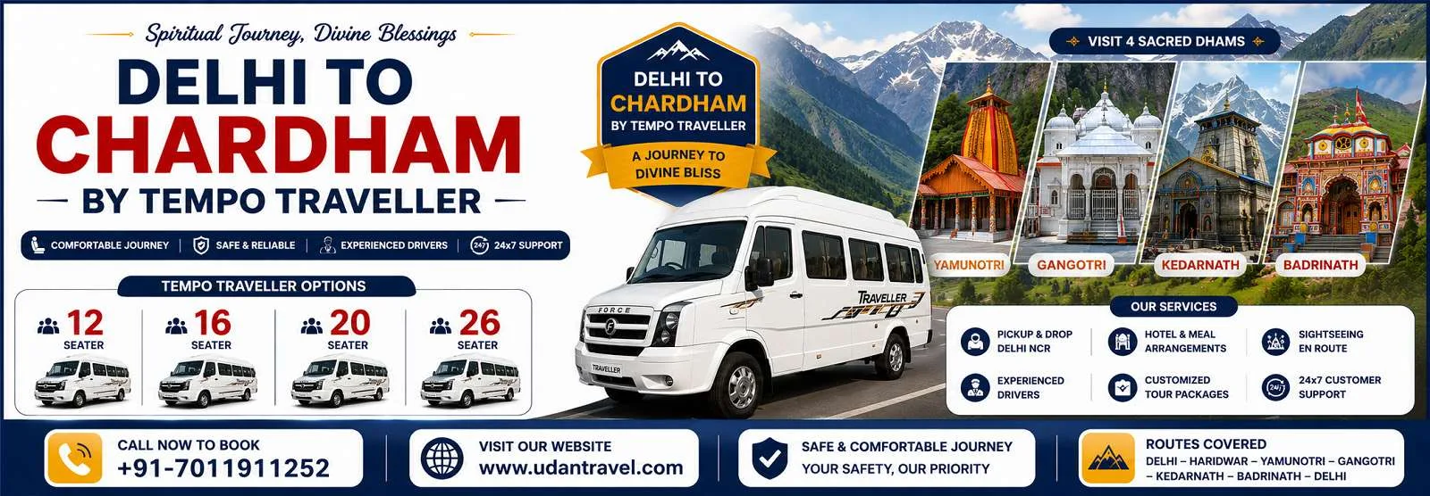 Tempo Traveller For Chardham Yatra From Delhi