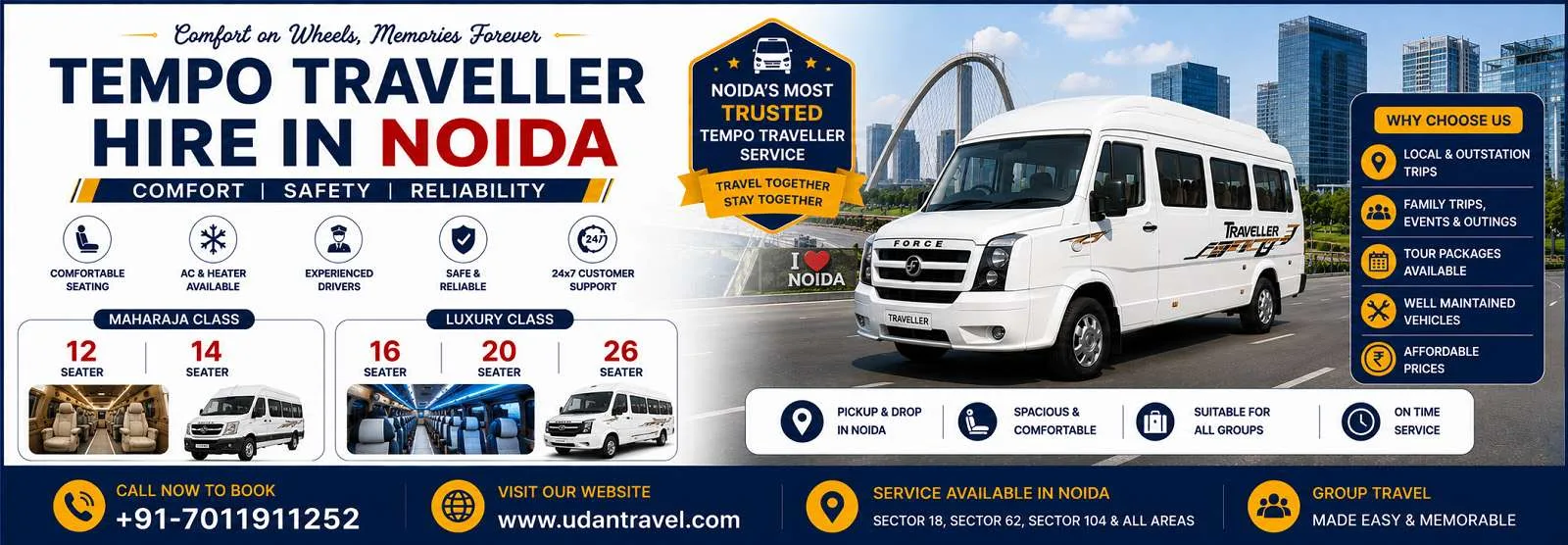 Tempo Traveller Hire In Noida 