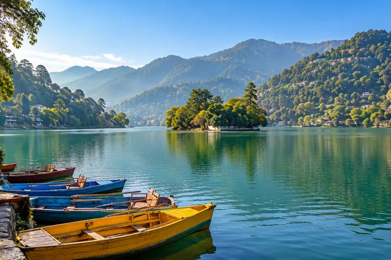Bhimtal destination travel illustration