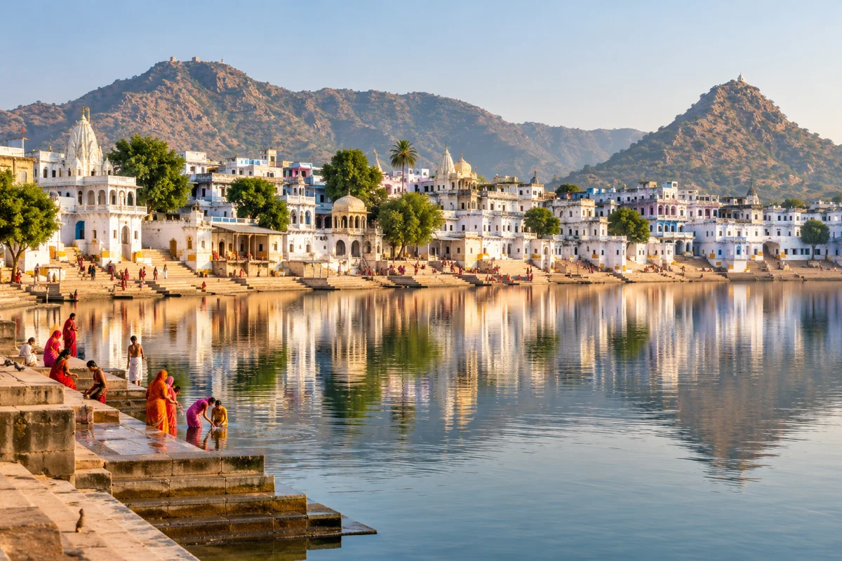 Pushkar lake and temple town