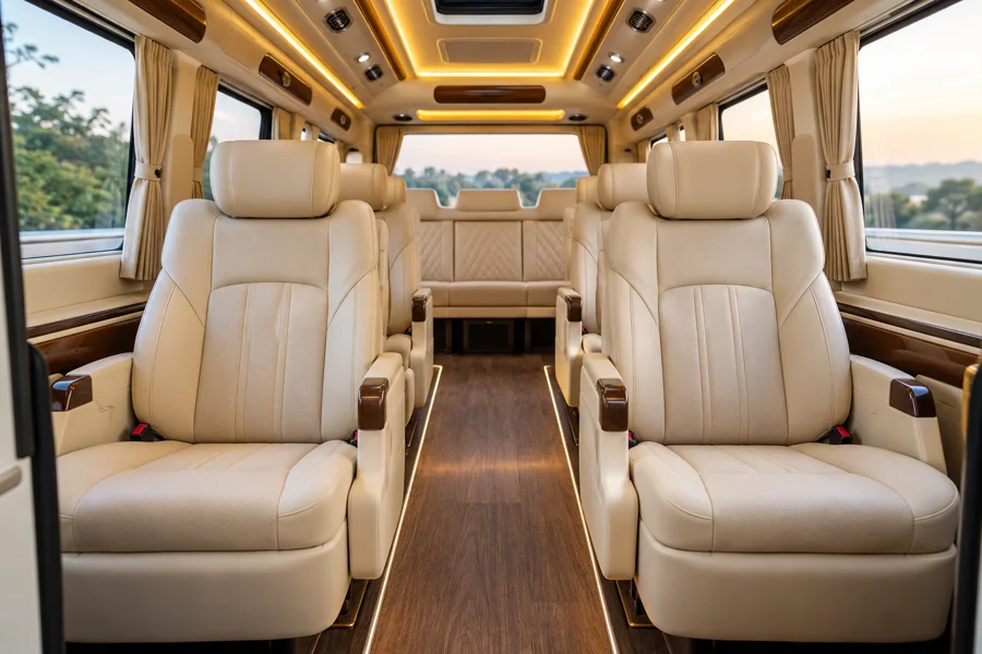 9 Seater Maharaja Urbania seating or vehicle reference