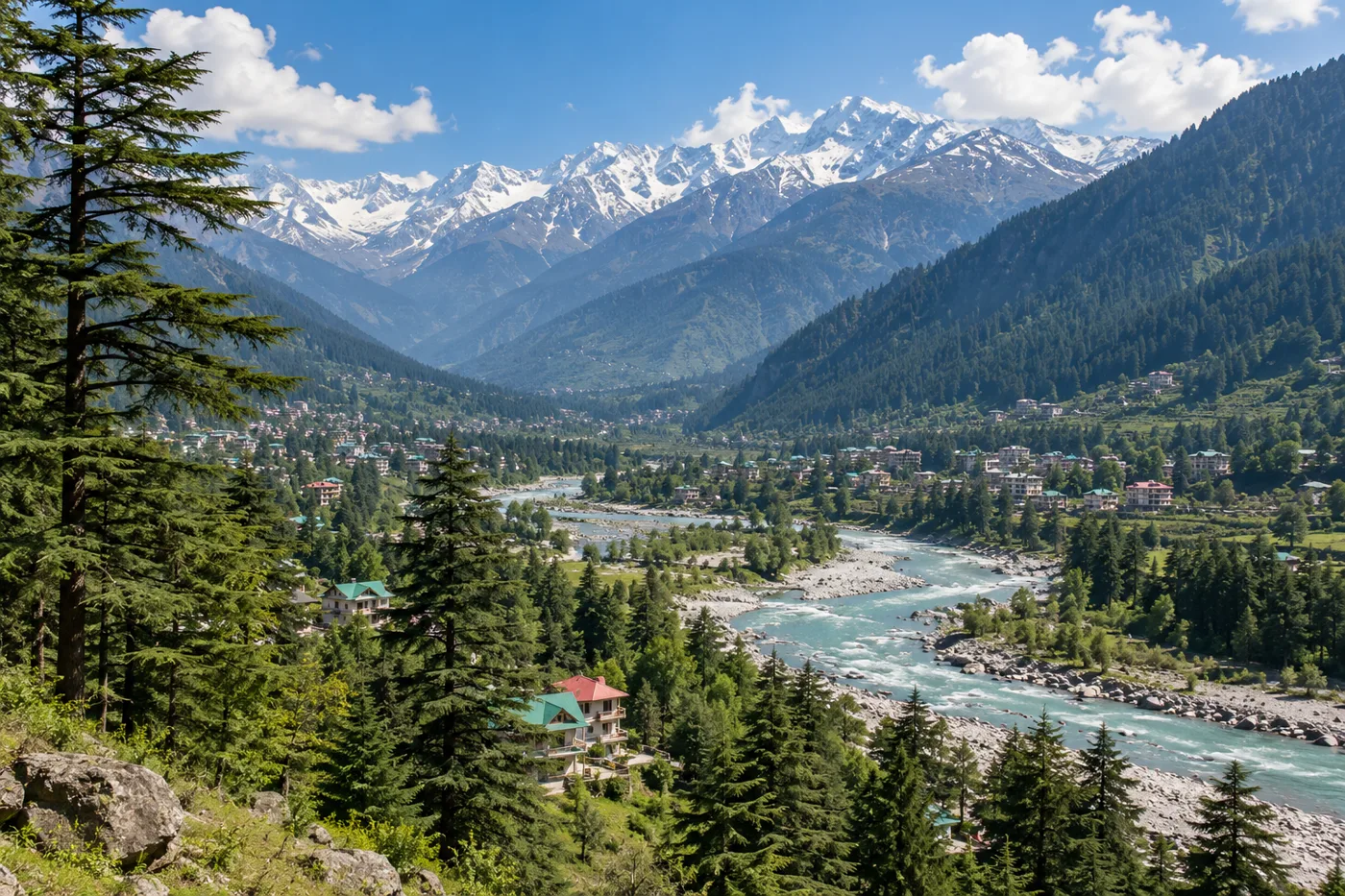 Manali travel illustration