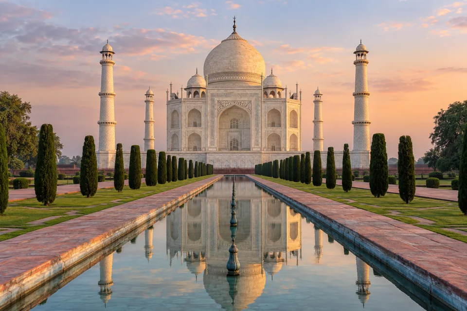 Taj Mahal and its garden in Agra
