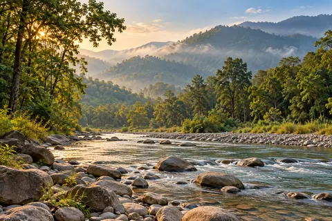 Jim Corbett destination travel illustration