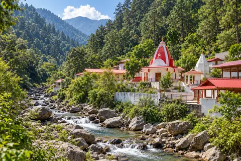 Kainchi Dham destination travel illustration