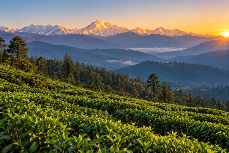 Kausani destination travel illustration