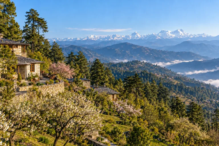 Mukteshwar destination travel illustration
