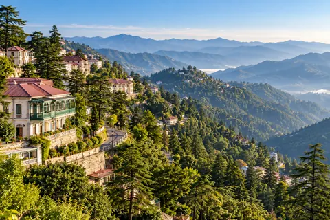 Mussoorie destination travel illustration