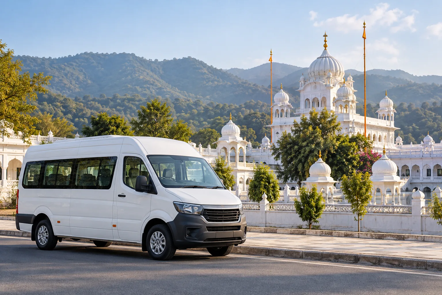 Anandpur Sahib group road travel illustration