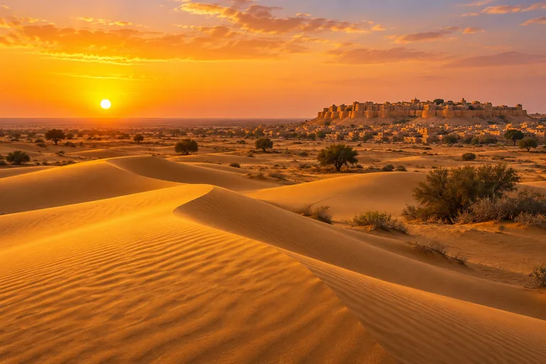 Sam Sand Dunes travel illustration
