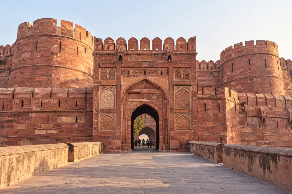 Agra Fort red sandstone entrance
