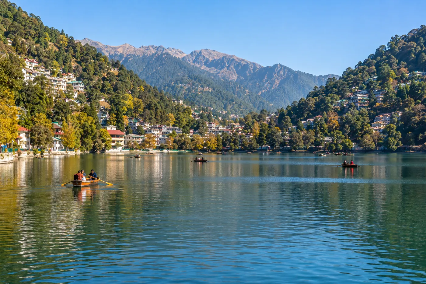 Naini Lake and the surrounding hill town