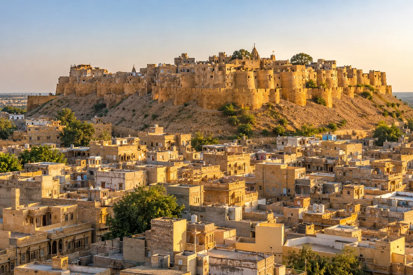 Jaisalmer Fort above the sandstone city